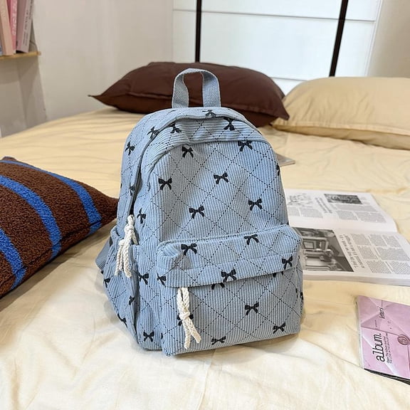 SPEKSEE Fashionable Colorblock Bow Pattern Backpack, Casual Versatile Backpack for Women, Trendy All-match School Bag for Daily Use school use day woman Women's Travel Gym Duffle Bag