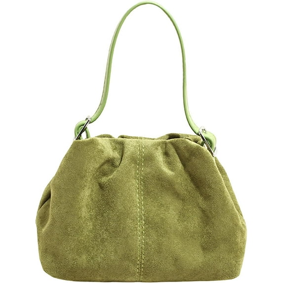 SPEKSEE Faux Suede Shoulder Bags Vintage Crossbody Bag Pleated Handbag Underarm Bag for Women Party
