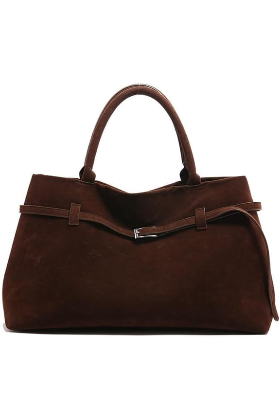 Faux Suede Tote Bags for Women - Large Suede Vintage Shoulder Satchel Bag Bucket Handbag Slouchy Hobo Bags