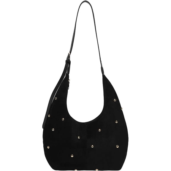 SPEKSEE Faux Suede Underarm Bag with Rivet Bags Large Crossbody Bag for Women Work Shopping Travel Daily