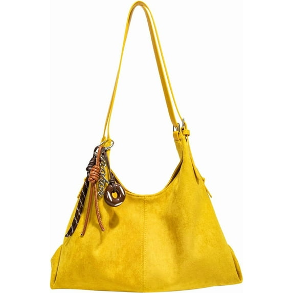 SPEKSEE Faux Suede Versatile Shoulder Bag Large Capacity Trendy Underarm Bag Solid Color Leisure Tote Handbag Travel Date Work Should