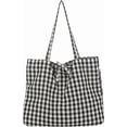 thumbnail image 1 of SPEKSEE Gingham Tote Bag Vintage Shoulder Tote Lightweight Shoulder Bag Gingham Large Capacity Handbag, 1 of 7