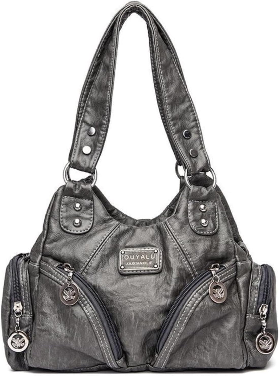 SPEKSEE Hobo Purses and Handbags for Women Leather Multi-Pocket Tote Bag with Zipper Daily Shoulder Bags
