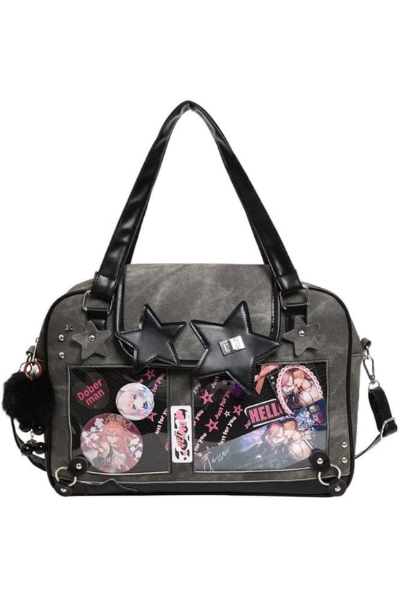 Ita Bag Pin Display Backpack for Women Denim Single Shoulder Bag Crossbody Bag with Insert Big Commute Bag Jk Bag