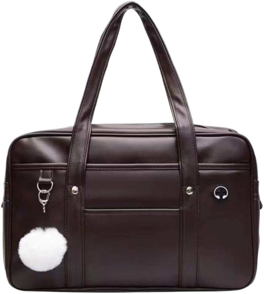 SPEKSEE Japanese JK Uniform Handbag Academic Handbag with Headphone Cable Hole Portable Leather Laptop Tote Messenger Bag