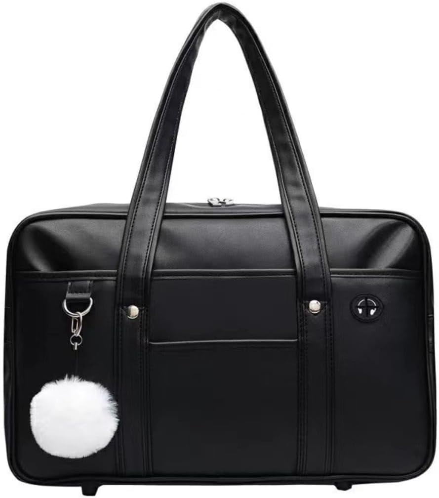 SPEKSEE Japanese JK Uniform Handbag Academic Handbag with Headphone Cable Hole Portable Leather Laptop Tote Messenger Bag