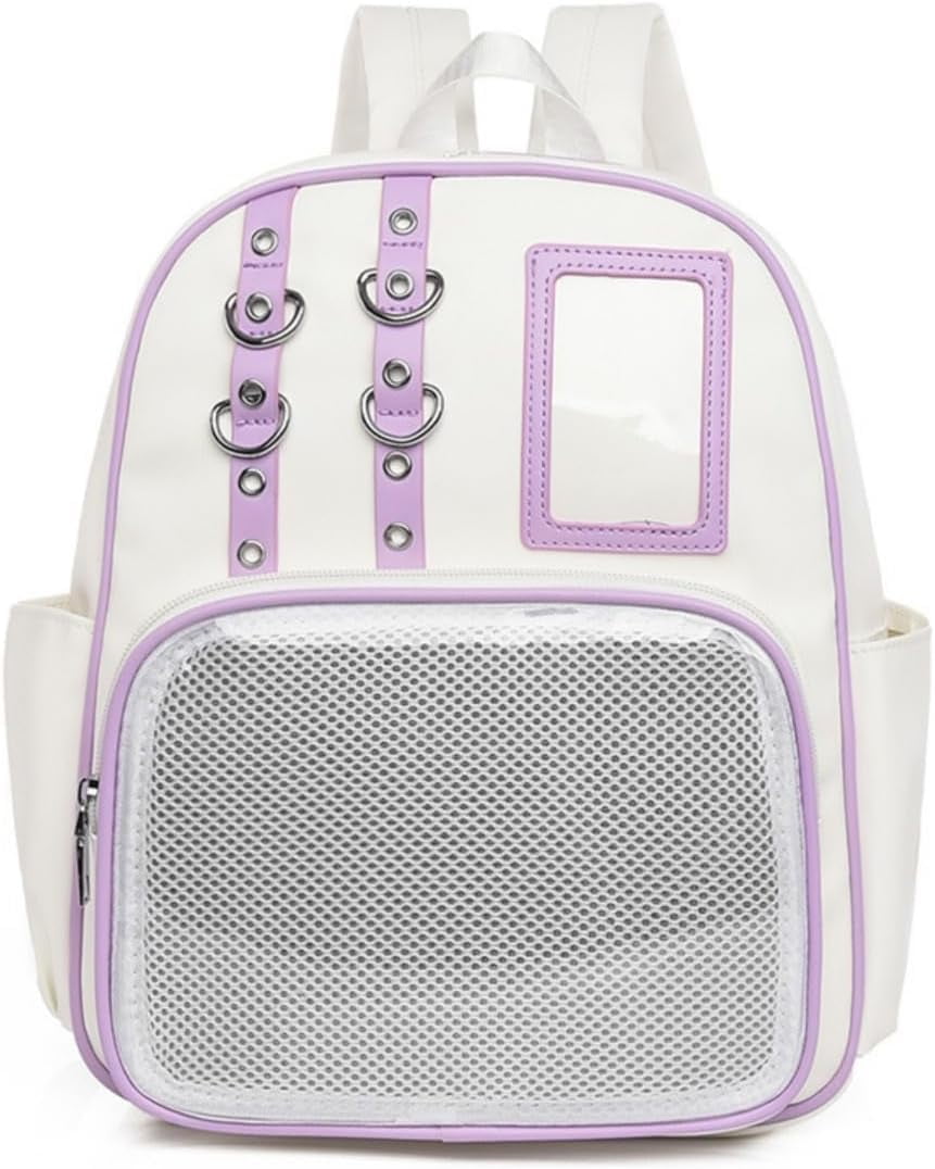 SPEKSEE Kawaii PU Ita Bag with Pin Display Y2K Women Badge Display Backpack, Suitable for Anime Exhibitions