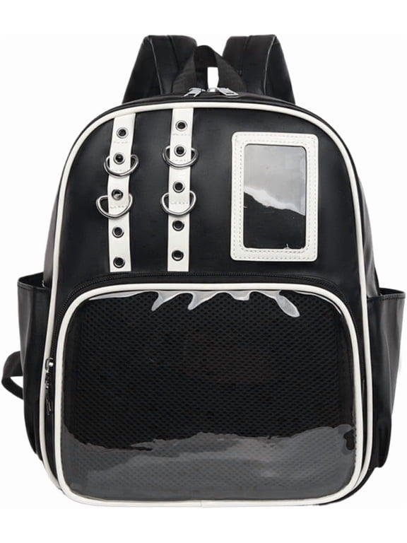 Kawaii PU Ita Bag with Pin Display Y2K Women Badge Display Backpack, Suitable for Anime Exhibitions