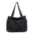 thumbnail image 1 of SPEKSEE Large Capacity Washed Denim Tote Bag, Casual Daily Shoulder Handbag with Zip‑Top Closure Roomy Denim Purse for Work Commute Shopping Travel, 1 of 7