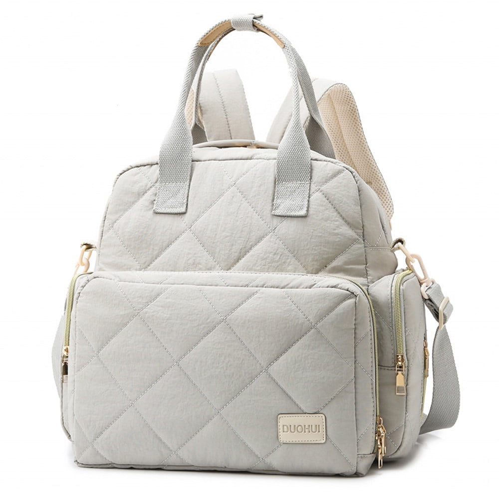SPEKSEE Large Diaper Backpack with Changing Pad, Travel Diapers Bag for Mom Quilted Mommy Daipering, Hospital Bag for Women Labor Delivery Maternity Tote