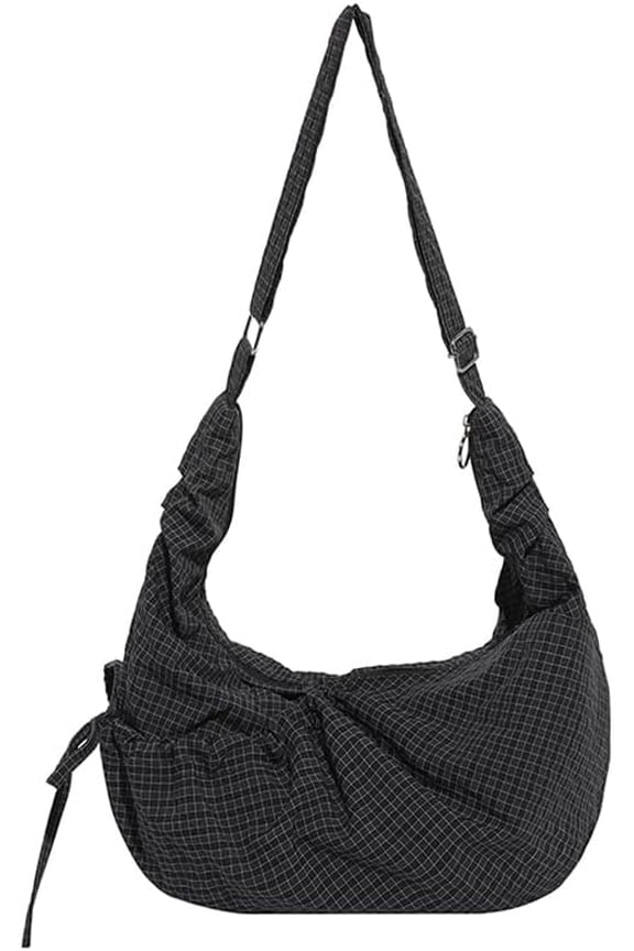 Lazy Style Shoulder Crossbody Bag with Ruffle Designs Large Capacity Canvas Bag for Work Shopping Travel College