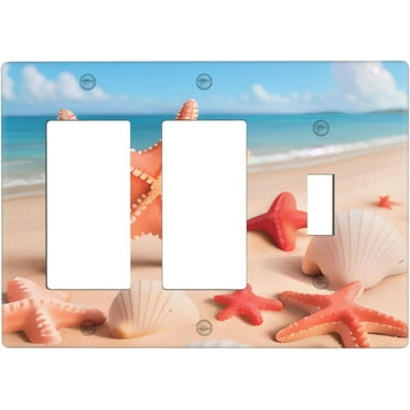 SPEKSEE Outlet Covers Wall Plate, Starfish Print Light Switch Cover Decorative for Bathroom Kitchen Living Room Home