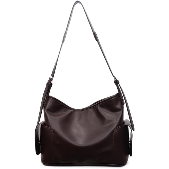 SPEKSEE PU Crescent Crossbody Bag Multi-Pocket Top Handle Handbag Solid Color Commuting Tote Bag Large for Women Travel Shopping Daily