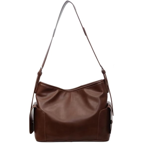 SPEKSEE PU Crescent Crossbody Bag Multi-Pocket Top Handle Handbag Solid Color Commuting Tote Bag Large for Women Travel Shopping Daily