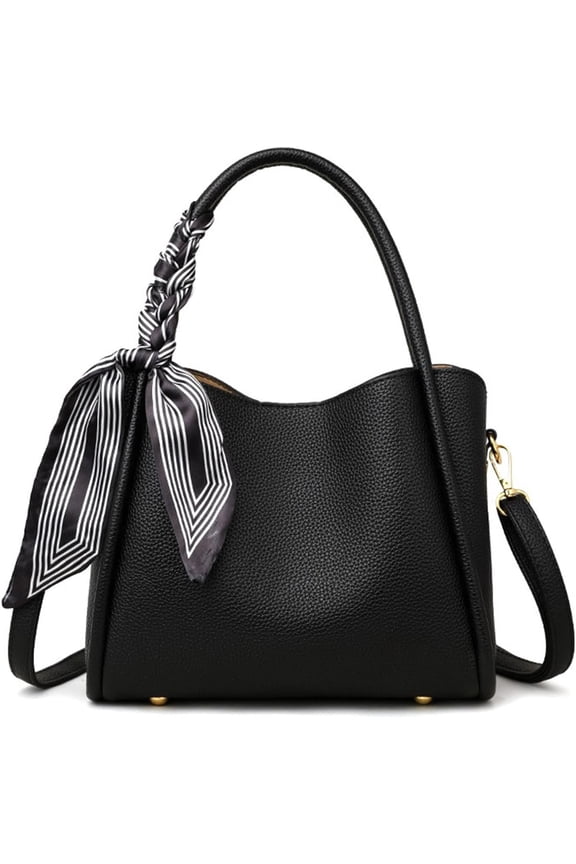 PU Crossbody Bag Casual Bucket Shoulder Bags Solid Color Buet Bag Large Capacity for Woman Gifts