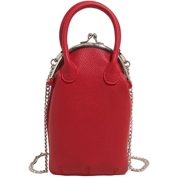 SPEKSEE PU Leather All-Match Shoulder Bag Kisslock Elegant Satchel Bag Metal Buckle Shoulder Bag Female Travel Work Shopping Bag