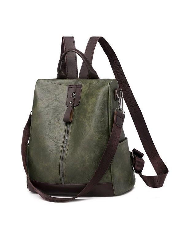 PU Leather Backpack Purse for Women, Convertible Anti‑theft Travel Backpack, Large Capacity Casual Daypack, Multi‑Pocket Shoulder Bag with Headphone Hole for Work Travel Daily Use