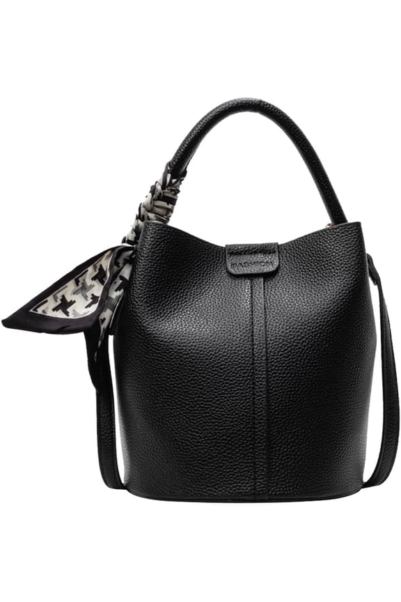 PU Leather Bucket Bag for Women with Inner Pocket Mini Shoulder Messenger Bag Top Handle Bag for Work & Daily Use