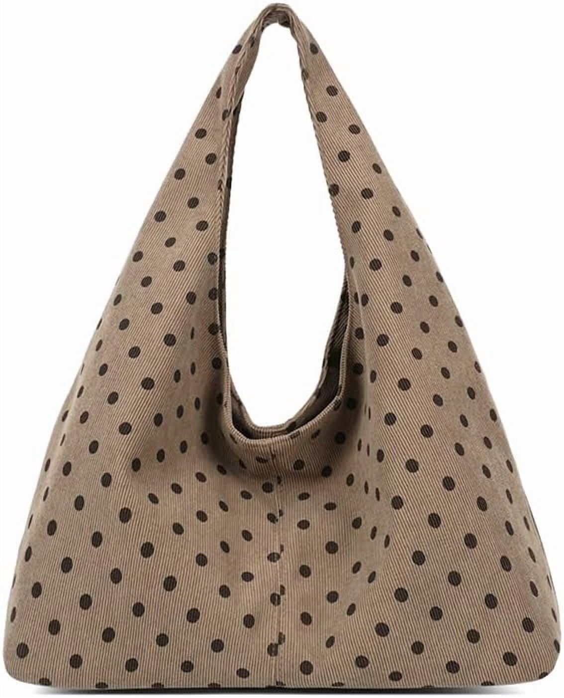 SPEKSEE Polka Dot Hobo Bag for Women Trendy Slouchy Shoulder Bag Soft Handbag Underarm Purse For Work Travel