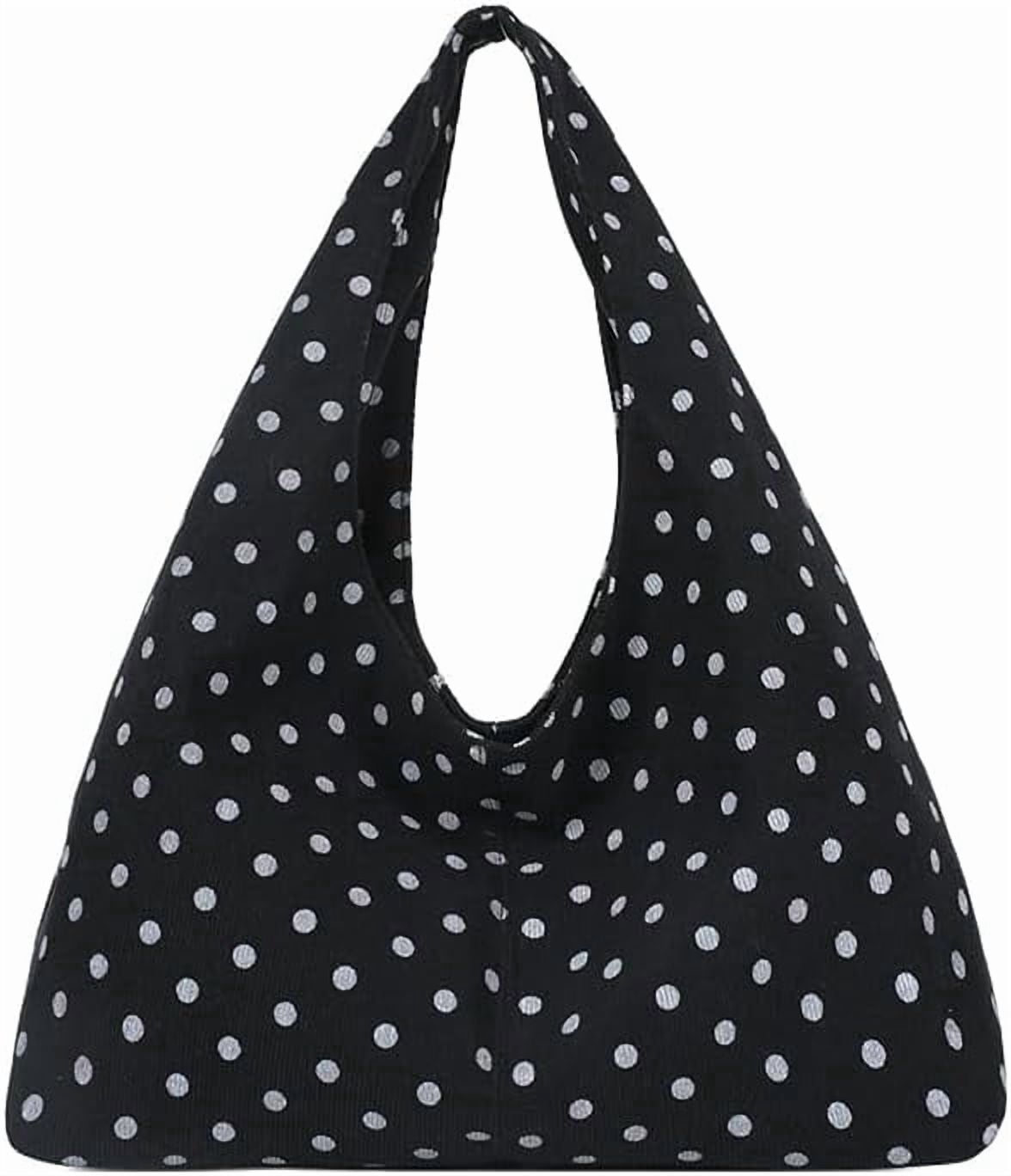 SPEKSEE Polka Dot Hobo Bag for Women Trendy Slouchy Shoulder Bag Soft Handbag Underarm Purse For Work Travel