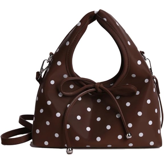 SPEKSEE Polka Dot Purses for Women Vintage Leather Purse with Bow 2000s Harajuku Aesthetic Christmas Accessories