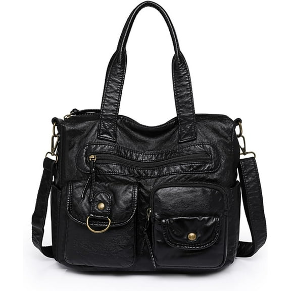 SPEKSEE Punk Motorcycle Bag Multi-pockets Y2k Punk Top-handle Hangbag Large Capacity Tote Satchel Purse for Women