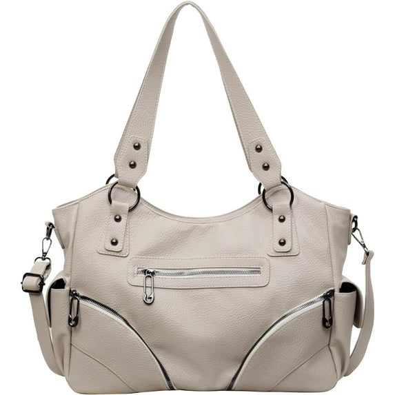 SPEKSEE Punk Shoulder Bag Large Capacity Tote Bag with Zipper Handbag Crossbody Bag for Women Travel Work