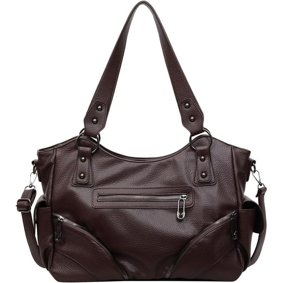 SPEKSEE Punk Shoulder Bag Large Capacity Tote Bag with Zipper Handbag Crossbody Bag for Women Travel Work