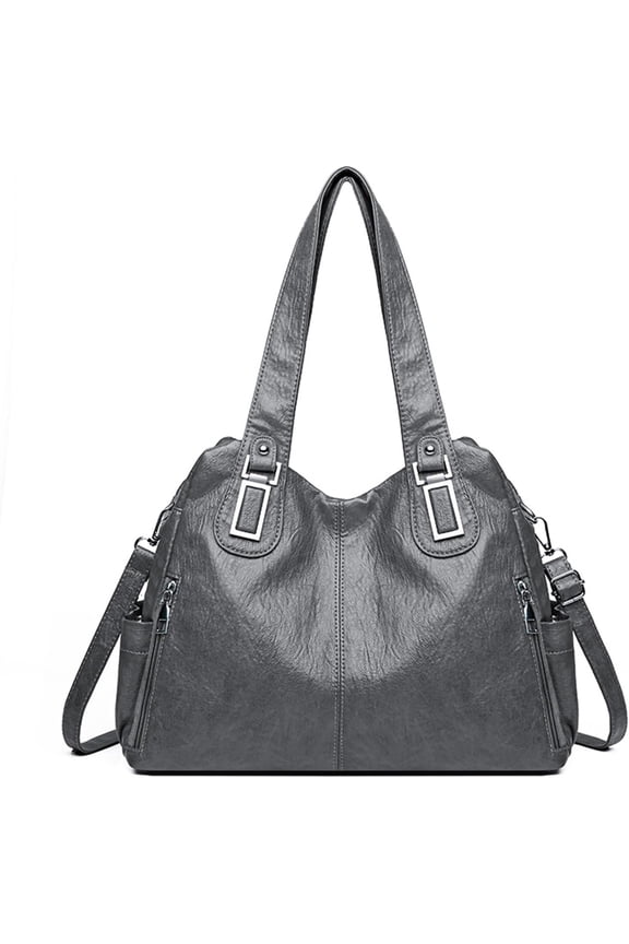 Punk Studded Shoulder Bag with Multi Pockets Top-handle Handbag Large Capacity Crossbody Handbg for Work Travel