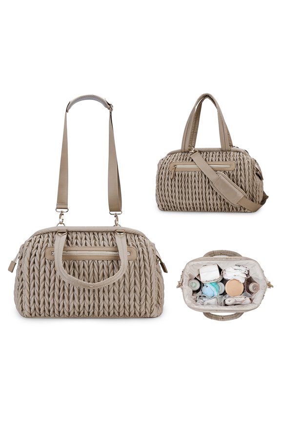 Quilted Twist Craft Diaper Bag Tote - Spacious, Waterproof & Insulated for Mom Essentials