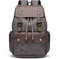 thumbnail image 1 of SPEKSEE Retro Canvas & Leather Laptop Backpack, Unisex 16 Inch Computer Bag for Work Travel & University, Vintage Style Rucksack, 1 of 7
