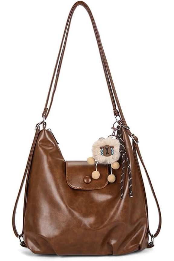 Single Shoulder Tote Bag for Women Large Capacity Handbag with Zipper Closure Travel Backpack W/Adjustable Shoulder Strap fo