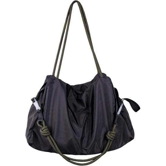 SPEKSEE Slouchy Shoulder Bag Large Lightweight Slouchy Hobo Tote with Rope Strap Casual Travel Duffel Nylon Purse Alt Overnight Bag