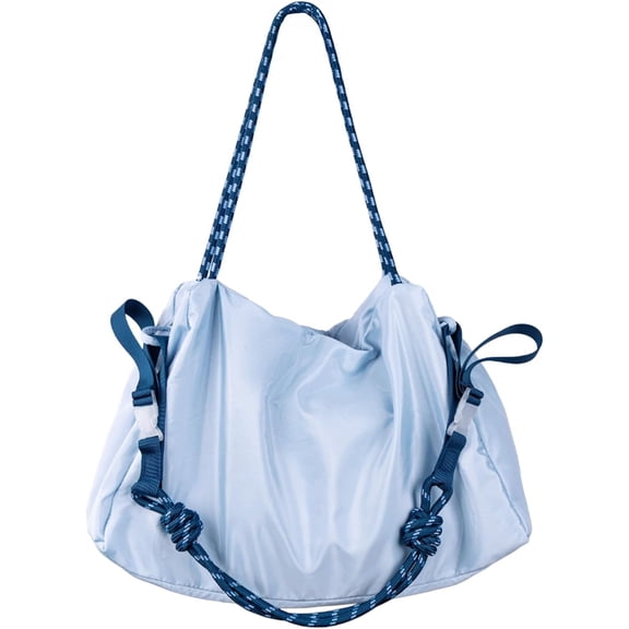 SPEKSEE Slouchy Shoulder Bag Large Lightweight Slouchy Hobo Tote with Rope Strap Casual Travel Duffel Nylon Purse Alt Overnight Bag