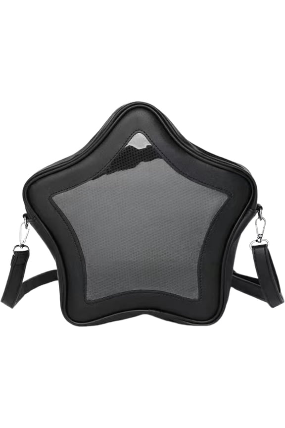 Star Shape Ita Bag Pins Display Crossbody Bag PU Leather Backpack Y2k Aesthetic Cute Handbag