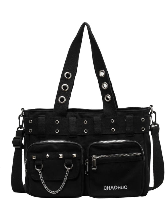 Steampunk Goth Messenger Bag, Fashion Punk Gothic Shoulder Bag