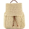 thumbnail image 1 of SPEKSEE Straw Beach Drawstring Backpack Women Shoulders Bucket Bag for Summer, 1 of 18