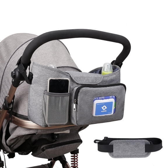 SPEKSEE Stroller Organizer Bag for Baby Essentials - Insulated Wipe Pocket, Multi-Function Storage for Outdoor Travel