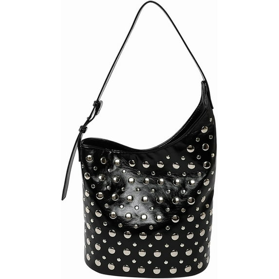 SPEKSEE Studded Purse Faux Leather Tote Bag Y2K Hobo Bags Trendy Shoulder Bag 90s Punk Handbags
