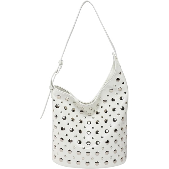 SPEKSEE Studded Purse Faux Leather Tote Bag Y2K Hobo Bags Trendy Shoulder Bag 90s Punk Handbags