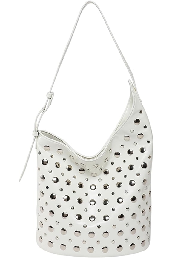 Studded Purse Faux Leather Tote Bag Y2K Hobo Bags Trendy Shoulder Bag 90s Punk Handbags