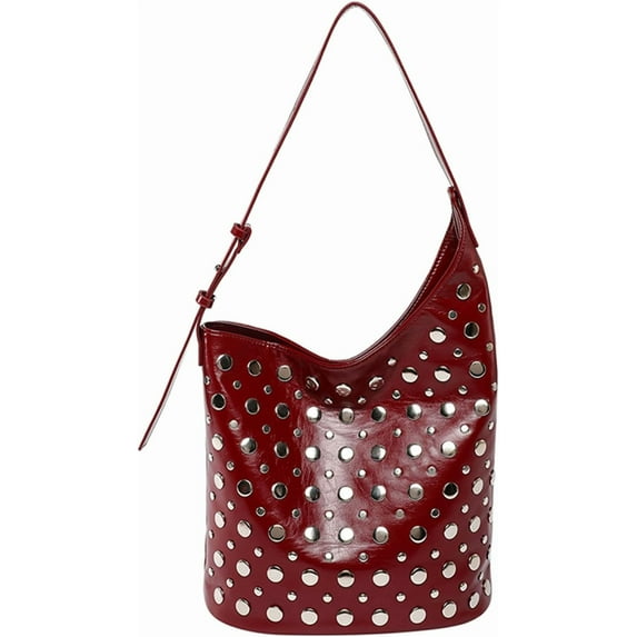 SPEKSEE Studded Purse Faux Leather Tote Bag Y2K Hobo Bags Trendy Shoulder Bag 90s Punk Handbags