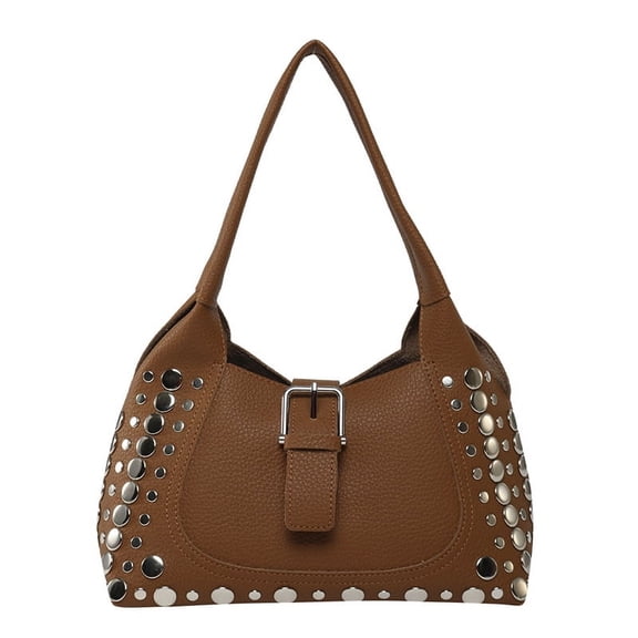 SPEKSEE Studded Purses for Women Y2K Shoulder Bag Trendy Punk Purse Faux Leather Hobo Bags 90s Tote Handbag