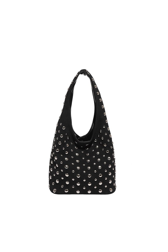 Stylish Studded Hobo Bag Y2K Rivets Bucket Purse Shoulder Bag for Women