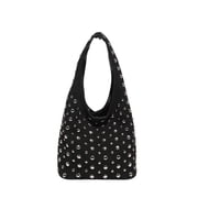 Stylish Studded Hobo Bag Y2K Rivets Bucket Purse Shoulder Bag for Women