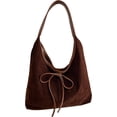 thumbnail image 1 of SPEKSEE Suede Shoulder Bag with Bow Y2K Slouchy Hobo Handag Soft Vintage Underarm Purse Retro Trendy Minimalist Spacious Fall Large, 1 of 9