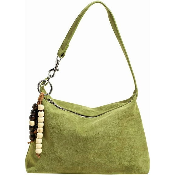 SPEKSEE Suede Tote Bag for Women with Pendant Underarm Bags Shoulder Handbags Purses Casual Hobo Bags for Daily Use