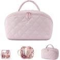 thumbnail image 1 of SPEKSEE Travel Makeup Bag for Women, 2Pcs Puffer Waterproof Cosmetic Organizer, Wide-Open Lay-Flat Cosmetic Bags, Large Capacity Water-Resistant Toiletry Organizer with Compartments, 1 of 7