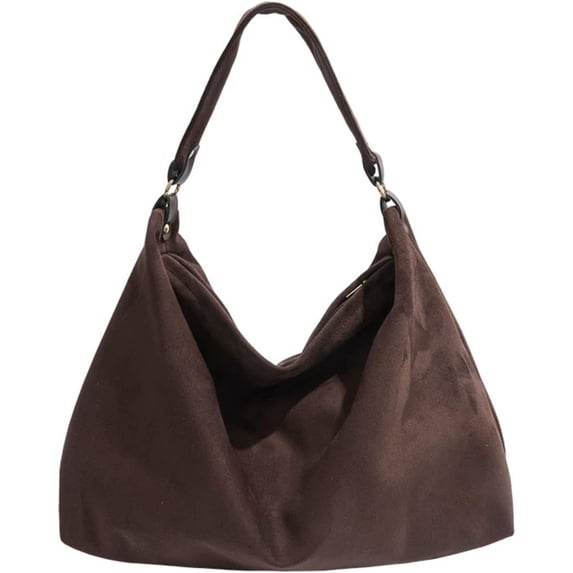 SPEKSEE Trendy Suede Crescent Shoulder Bag for Women Large Capacity Suede Purses for Work Travel College Tote Handbag
