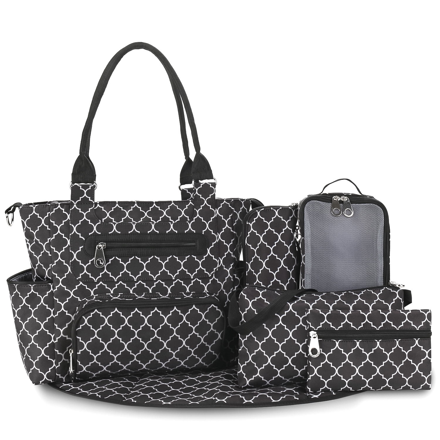 SPEKSEE Versatile Large Capacity Mommy Bag Diaper Tote with Multiple Accessories for Outdoor Use